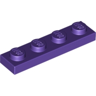 Lego destička 1x4, tmavě fialová (4225140, 6167464)